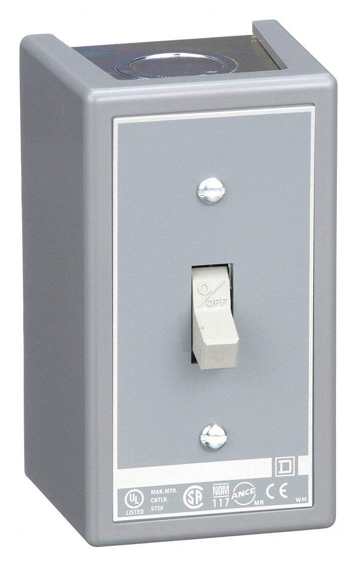 Square D Manual Motor Switch, 30 Amps AC, Toggle Operator